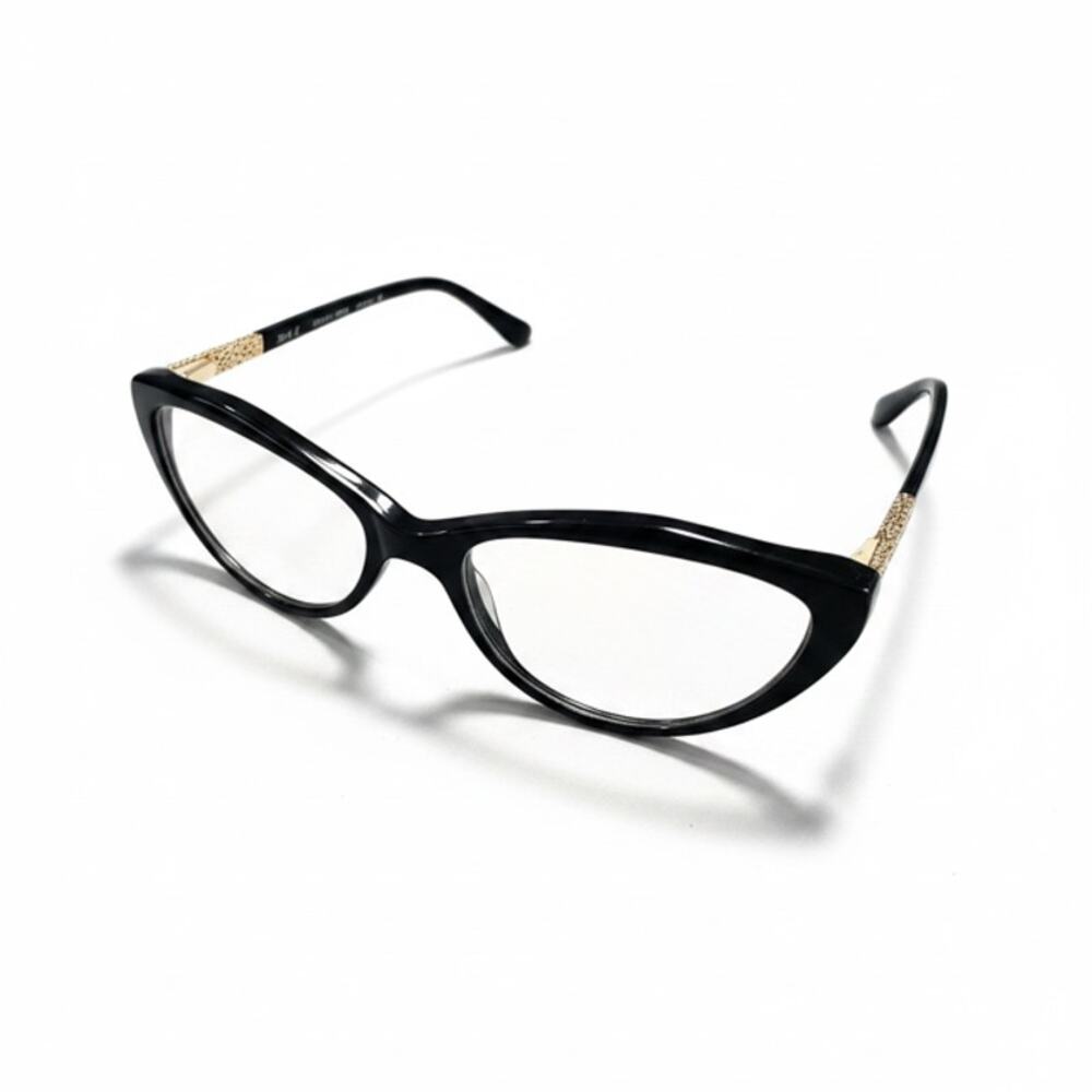 Amelia E Reading Glasses +1.50 Black Gold Cat Eye Readers
